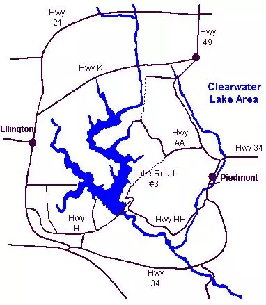 Clearwater Lake area map