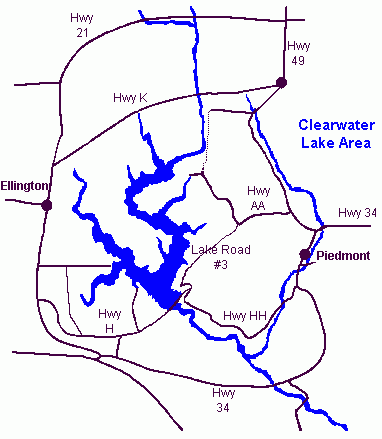 Clearwater Lake area map
